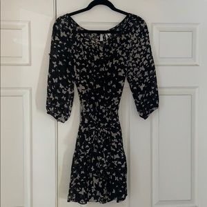 Black with cream butterflies sheer dress women’s 8
